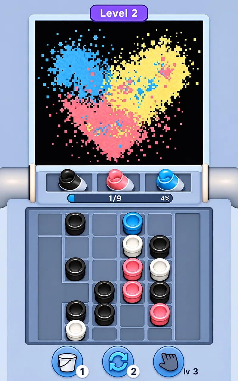 Krelvath Paint Catch gameplay - level pattern